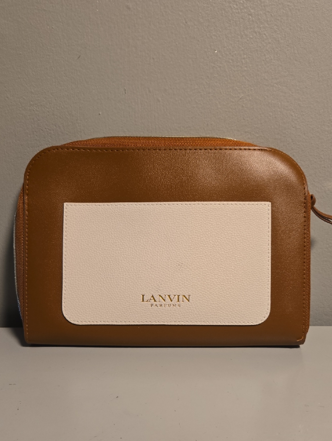 Lanvin Cognac Leather Travel Pouch